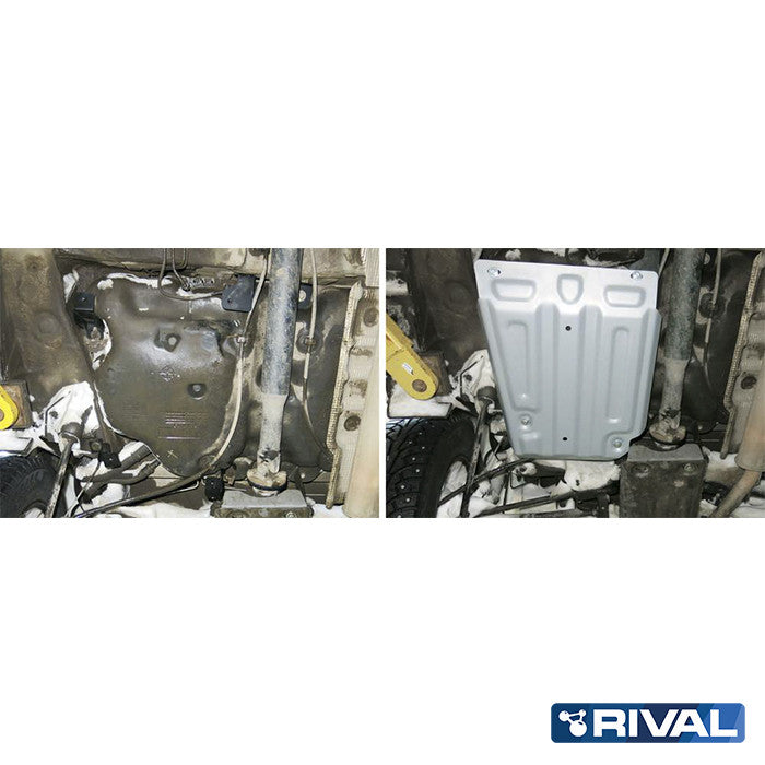 Dacia Duster – Fuel Tank RIVAL 4x4 fuel tank skid plate – underbody protection installed view