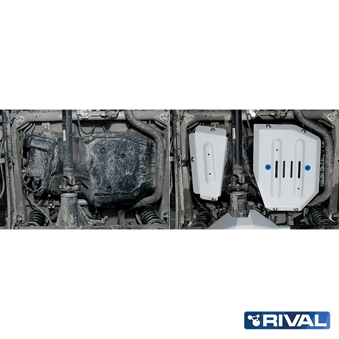 Suzuki Jimny – Fuel Tank RIVAL 4x4 fuel tank skid plate – underbody protection installed view