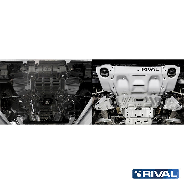 Toyota Hilux Revo – Radiator & Engine RIVAL 4x4 radiator & engine skid plate – underbody protection installed view