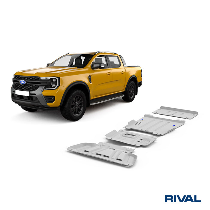 Ford Ranger (2022) RIVAL 4x4 skid plate – underbody protection installed view