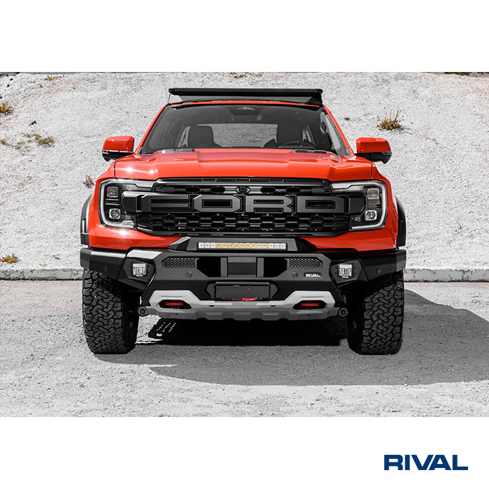 Ford Ranger Raptor (2022) RIVAL 4x4 aluminum front bumper – off-road protection detail view