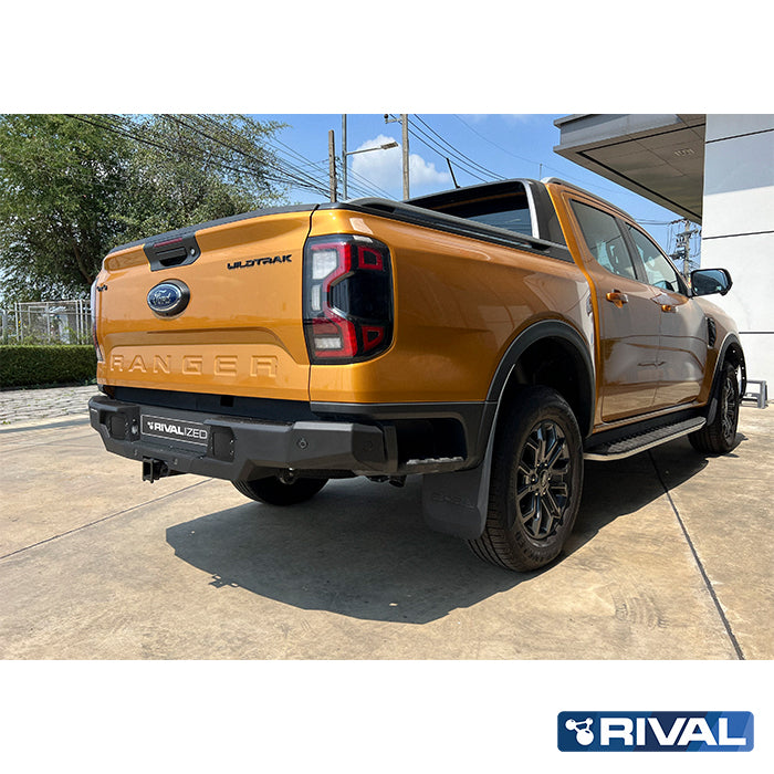 Ford Ranger (2022) RIVAL 4x4 aluminum rear bumper – off-road protection installed view