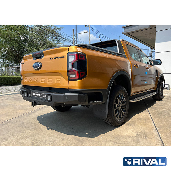 Ford Ranger (2022) RIVAL 4x4 aluminum rear bumper – off-road protection installed view