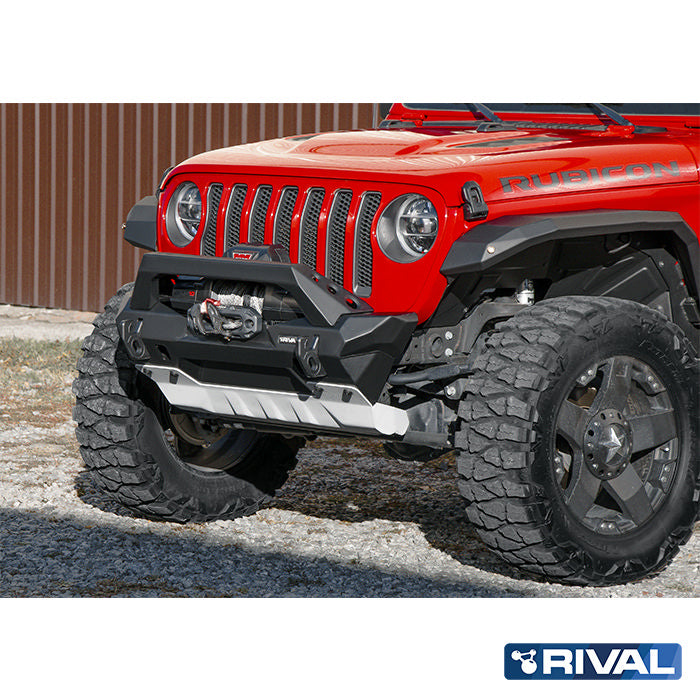 Jeep Wrangler RIVAL 4x4 aluminum front bumper – off-road protection installed view