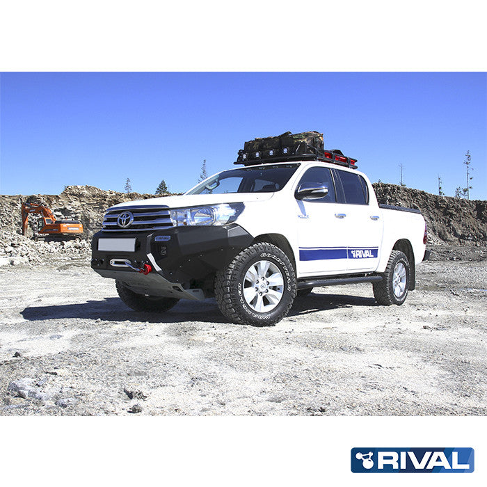 Toyota Hilux Revo RIVAL 4x4 aluminum front bumper – off-road protection detail view