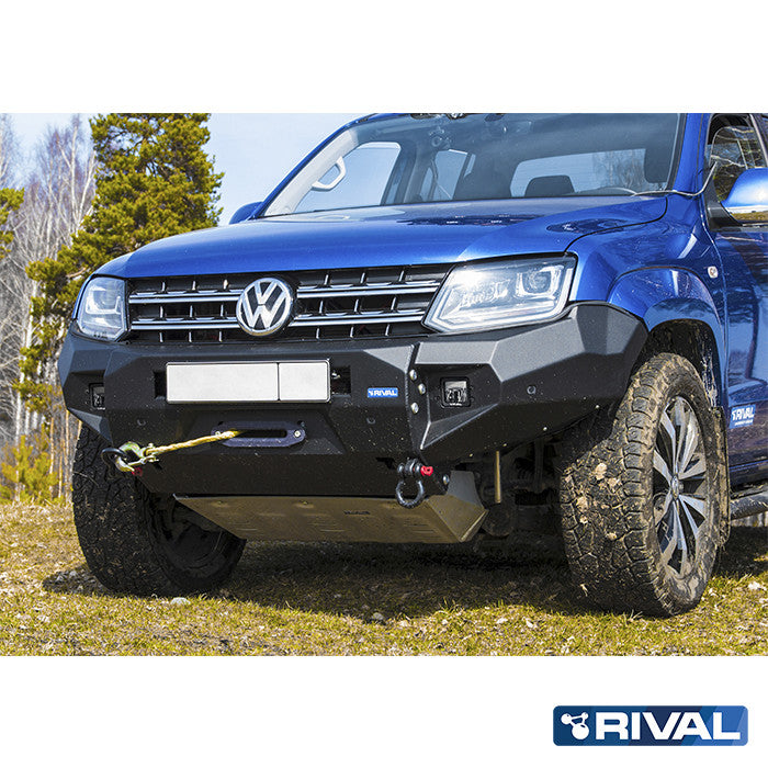 Volkswagen Amarok (2010-up) RIVAL 4x4 aluminum front bumper – off-road protection installed view