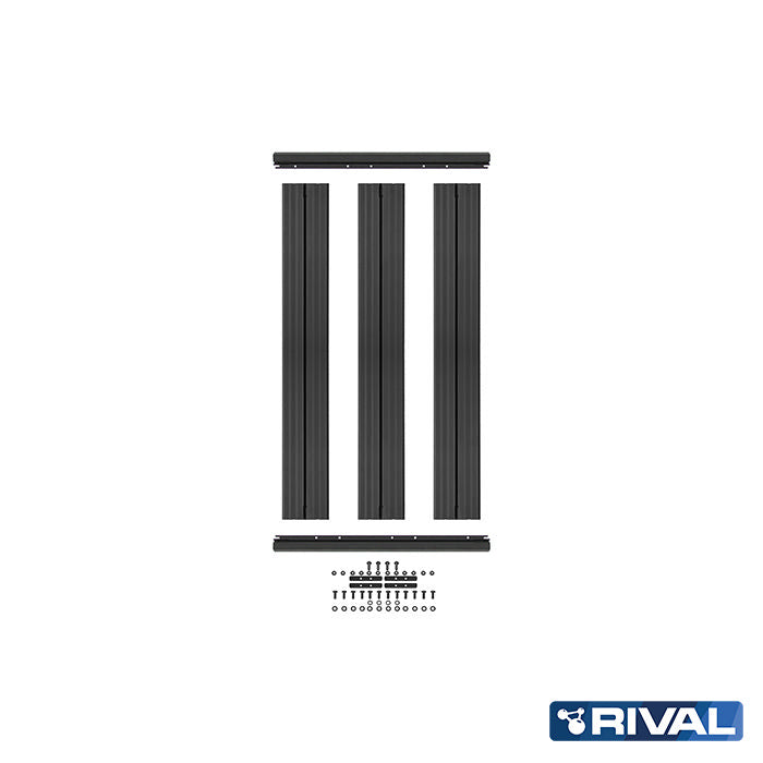 Land Rover Defender 2020up RIVAL 4x4 aluminum roof rack – cargo system detail view