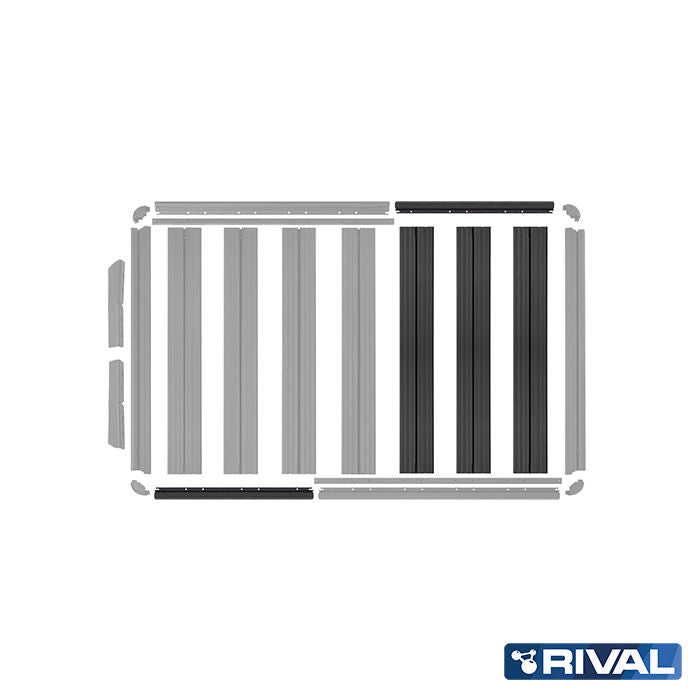 Land Rover Defender 2020up RIVAL 4x4 aluminum roof rack – cargo system installed view
