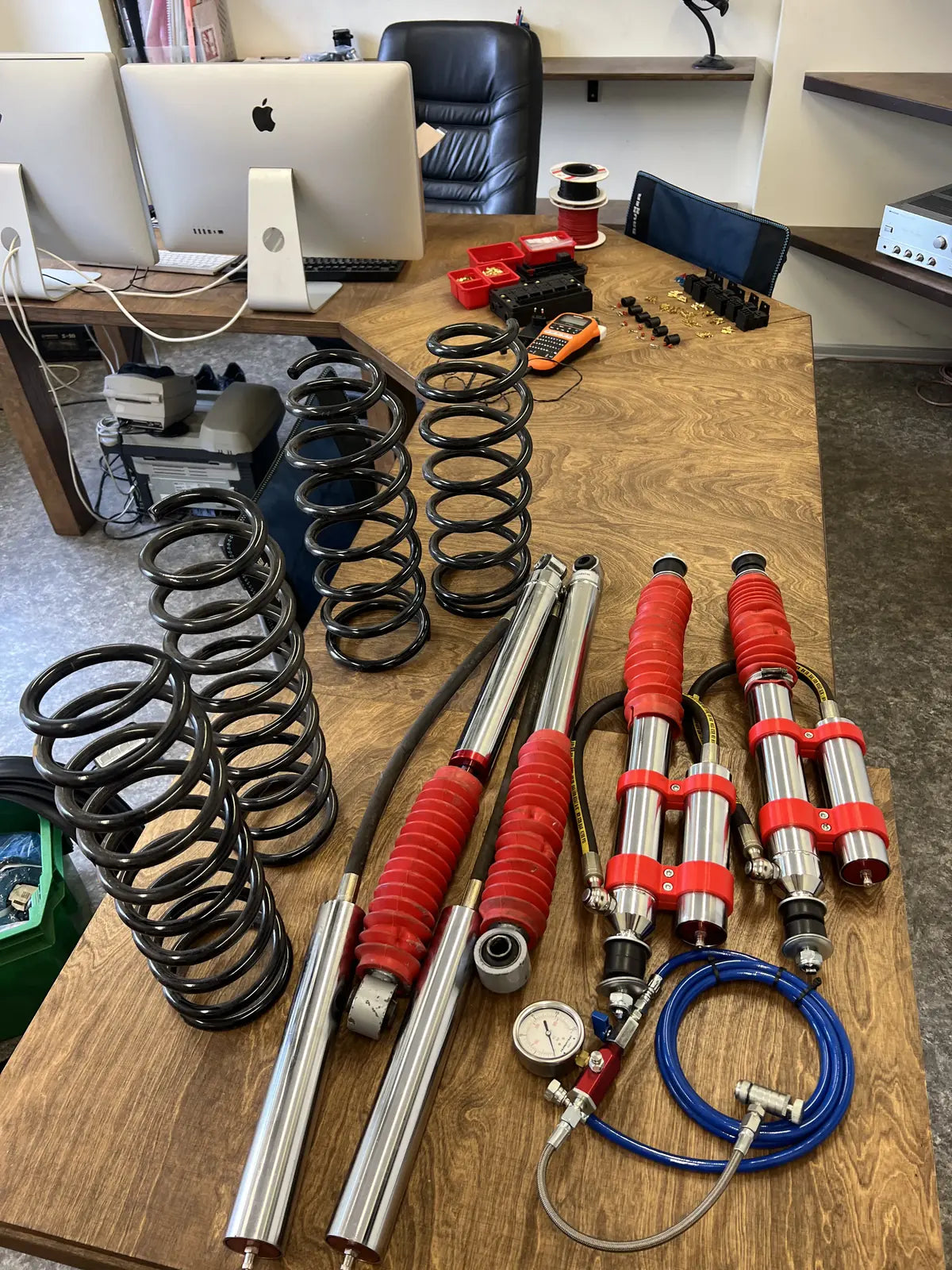 Adjustable off-road shocks close-up view