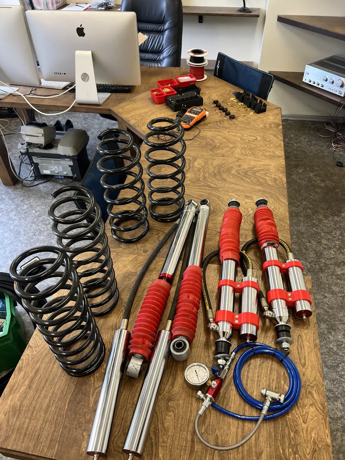 Adjustable off-road shocks installed demonstration