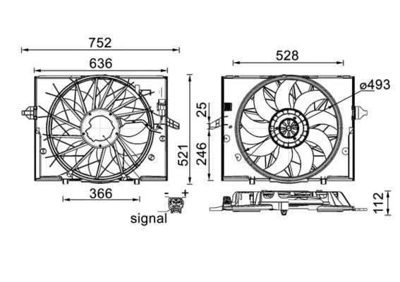 BMW E60 Cooling Fan 580W Puller