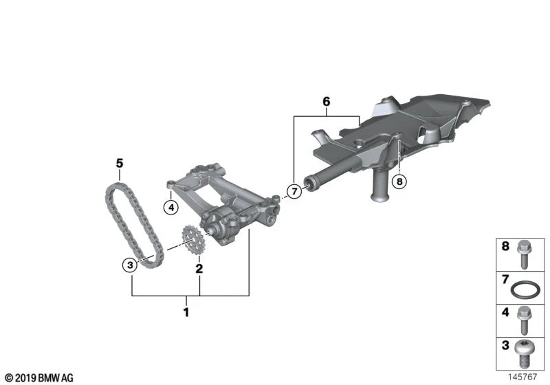BMW M57 oil pump 11417805815 – angle view 2