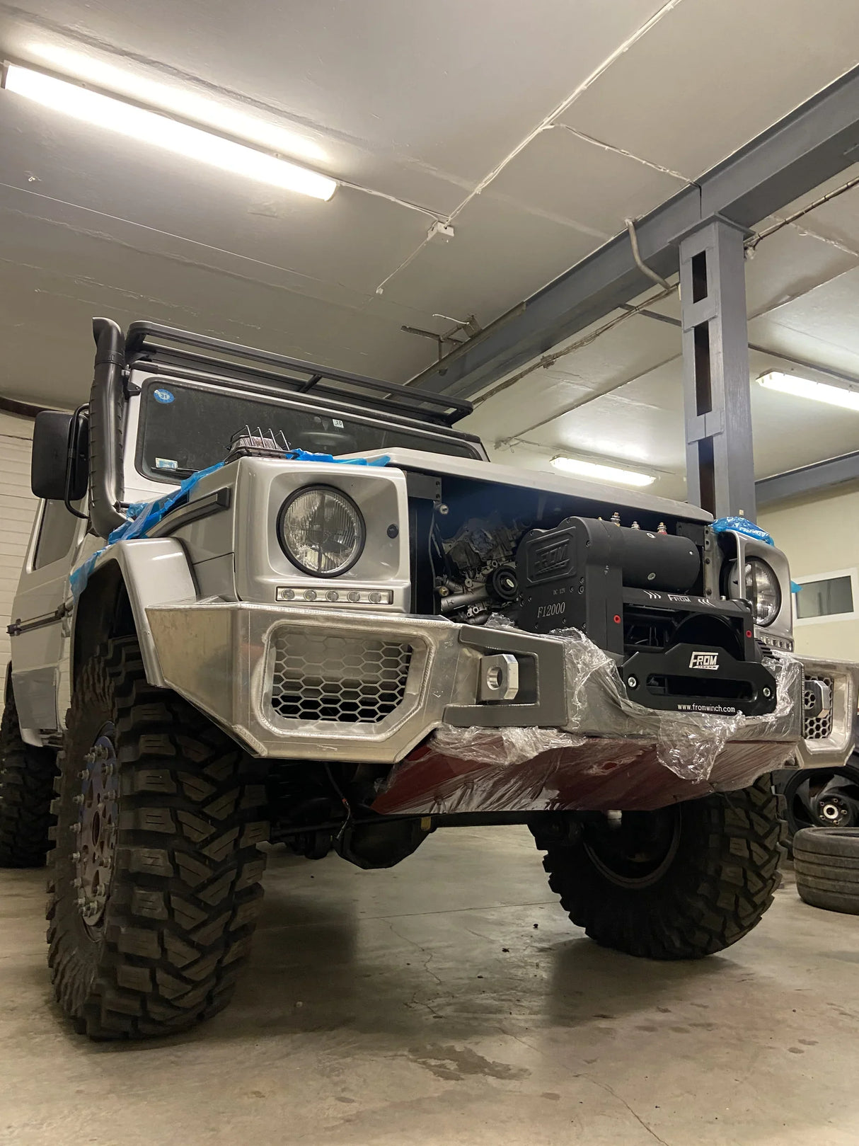 Overland-G Aluminum Front Bumper test fit raw side view