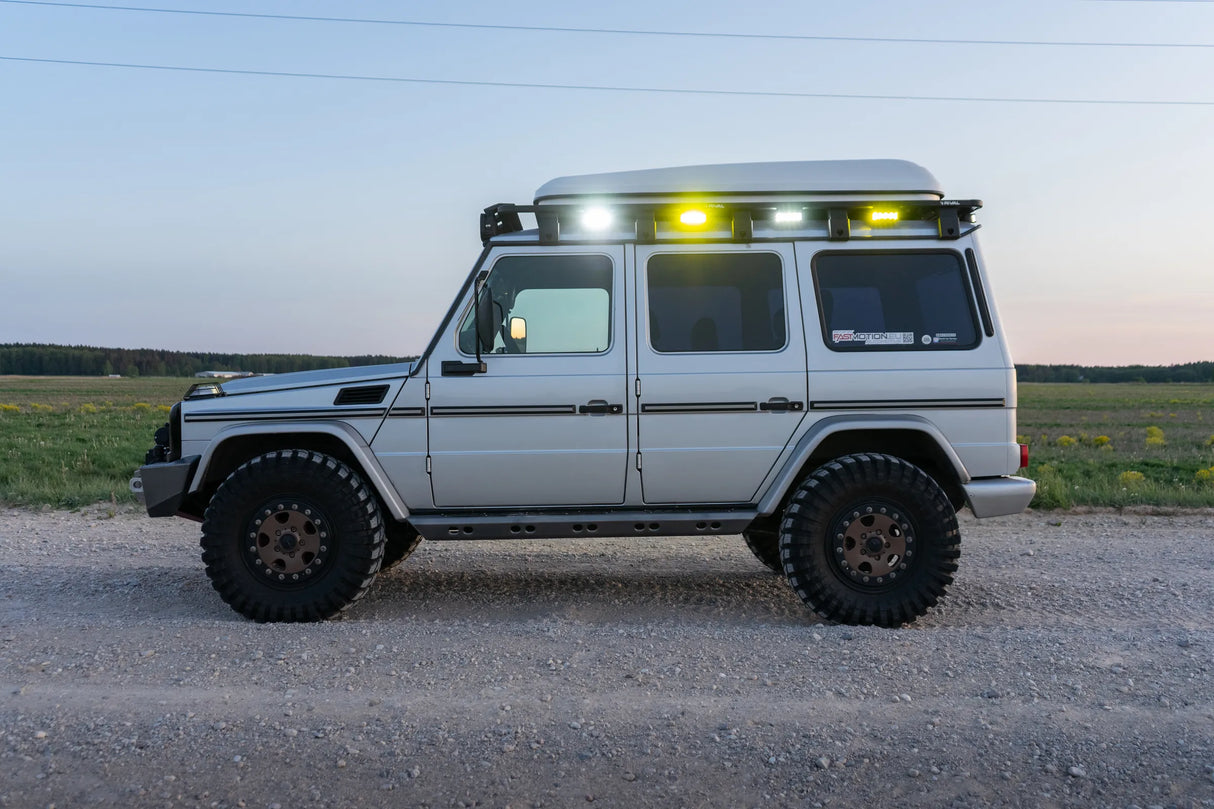 Overland-G perimeter lighting kit side profile view on Mercedes-Benz G-Class