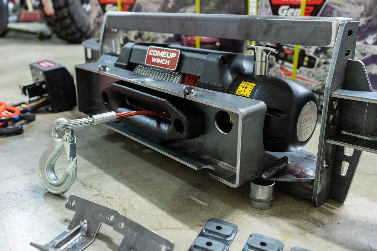 Overland-G winch system single motor mounting view 3