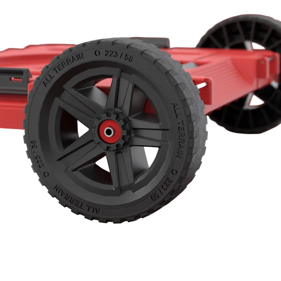 Qbrick ONE all-terrain transport platform – wheel close-up