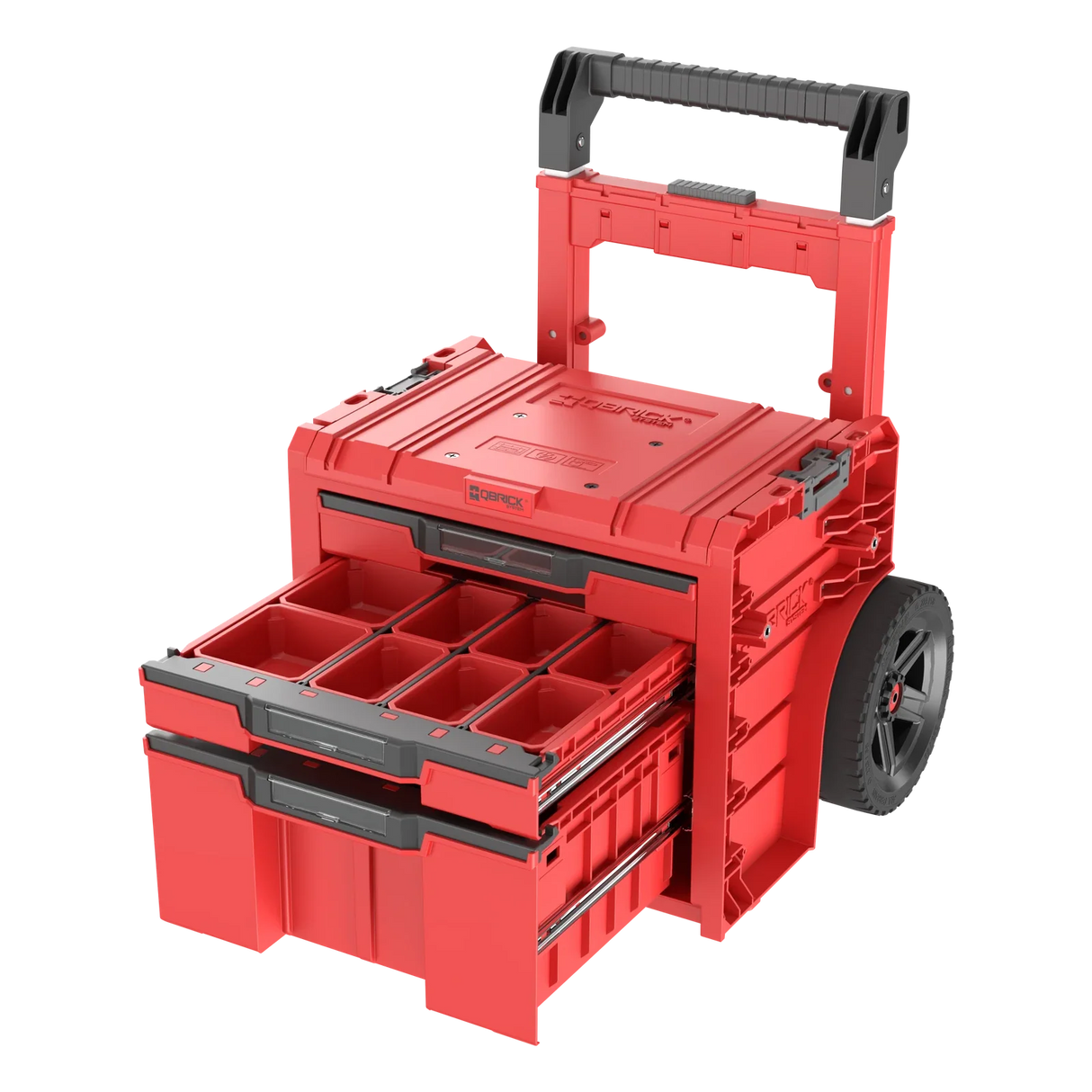 Qbrick PRO Cart 2.0 Plus 3-drawer – two drawers open