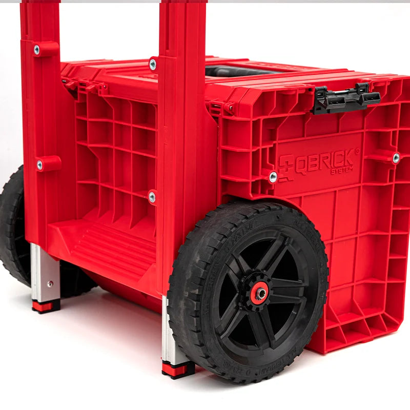 Qbrick PRO cart 2.0 Plus red ultra HD rear wheel with Shopify ID