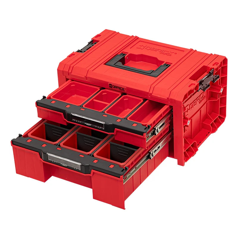 Qbrick PRO Drawer Toolbox 2-drawer – both drawers open