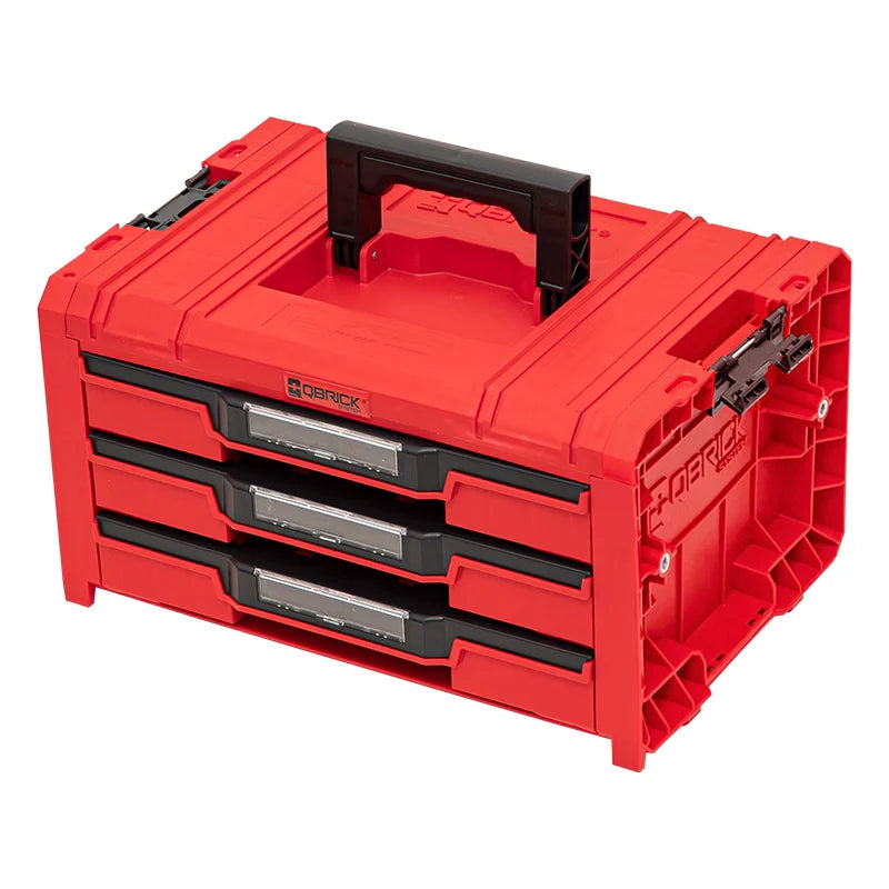 Qbrick PRO Drawer Toolbox 3-drawer – handle close-up