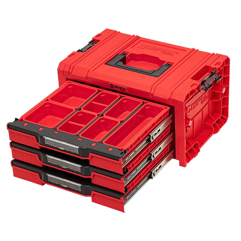 Qbrick PRO Drawer Toolbox 3-drawer – expert fully extended drawers