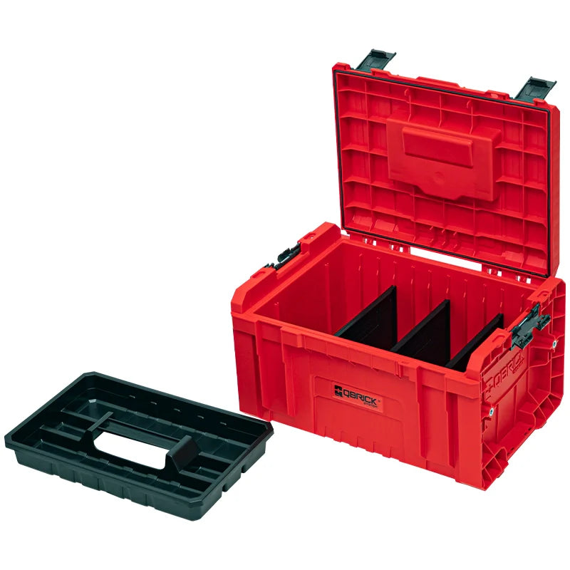 Qbrick PRO toolbox 2.0 red ultra HD custom tray toolbox with Shopify ID