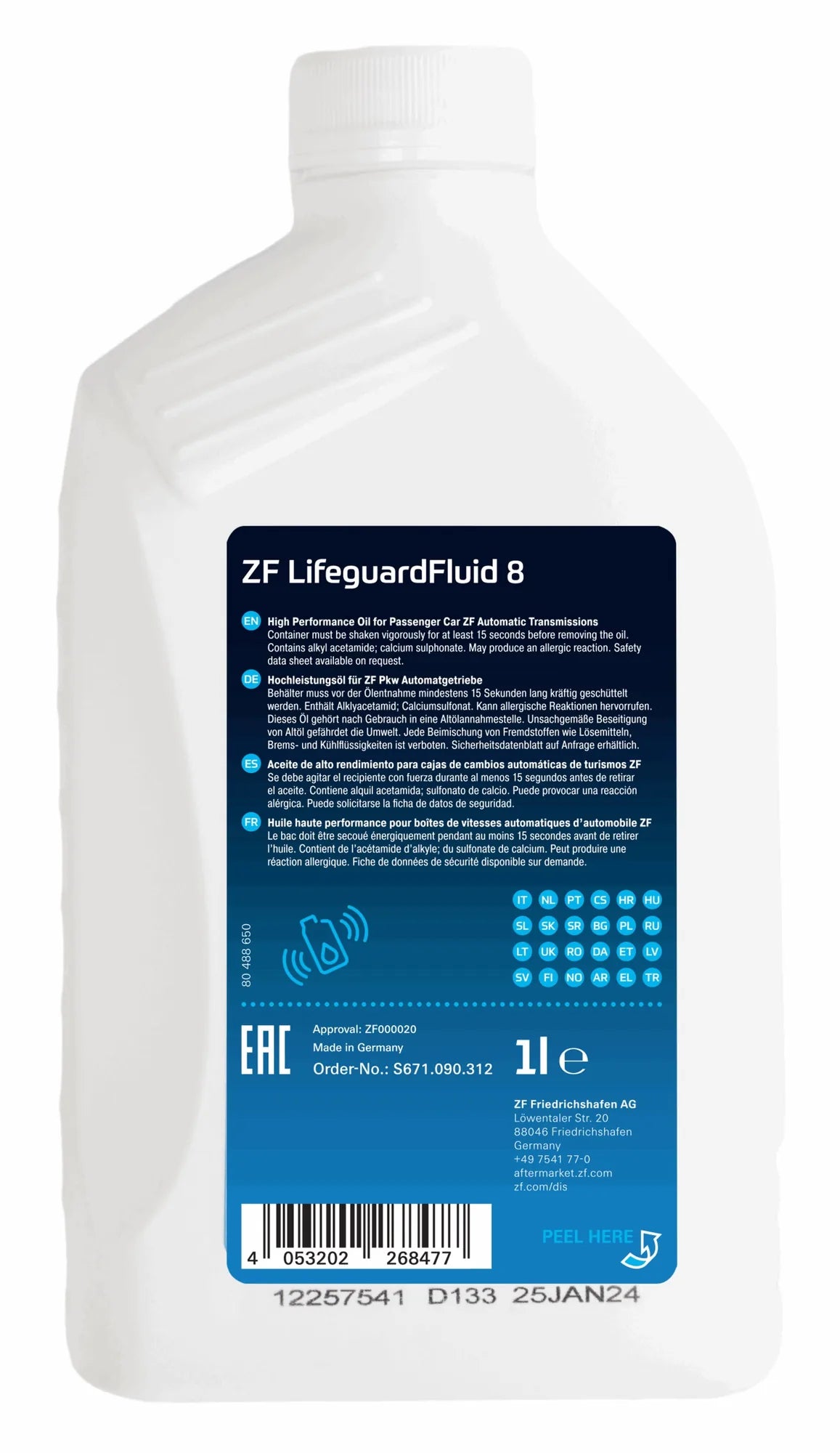 ZF LIFEGUARD 8 – Original Transmission Fluid for 8HP Gearboxes