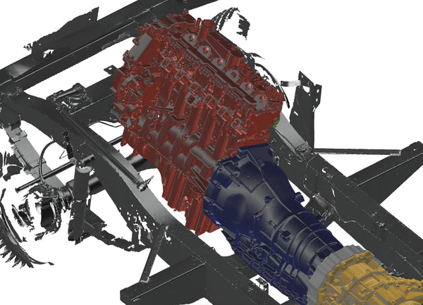 3D scanning and CAD engineering service with mesh processing and reverse engineering for automotive projects.