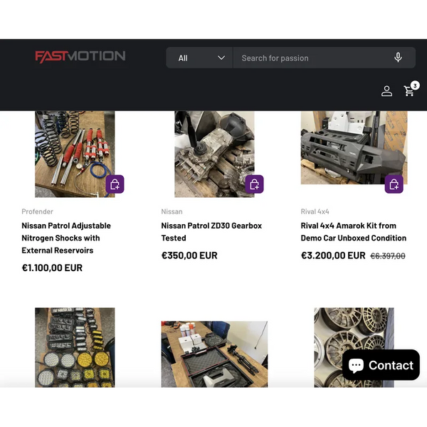 Fast Motion overstock sale with rare automotive parts, clearance deals and limited stock workshop items