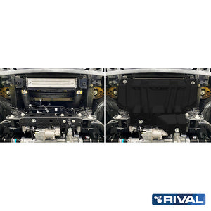 Ford Ranger (2022) RIVAL 4x4 radiator skid plate – underbody protection installed view