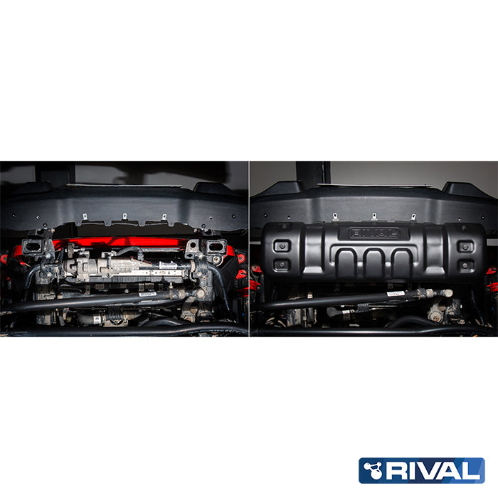 Jeep Wrangler – Steering Rods RIVAL 4x4 steering skid plate – underbody protection installed view