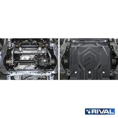 Mitsubishi L200 MQ / MR – Engine RIVAL 4x4 engine skid plate – underbody protection installed view