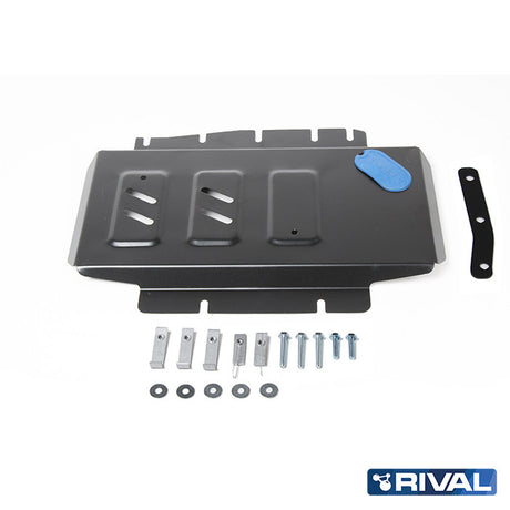 Nissan Navara NP300 (D23) RIVAL 4x4 engine skid plate – underbody protection close-up view