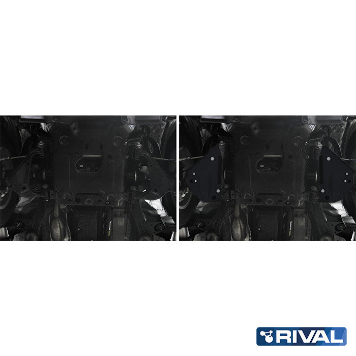 Toyota Hilux Revo – Front Arms RIVAL 4x4 skid plate – underbody protection installed view