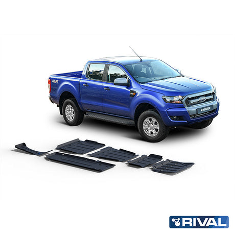 Ford Ranger RIVAL 4x4 skid plate – underbody protection close-up view