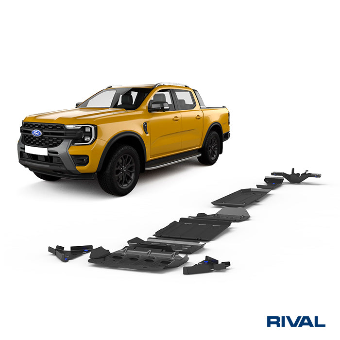Ford Ranger RIVAL 4x4 skid plate – underbody protection close-up view