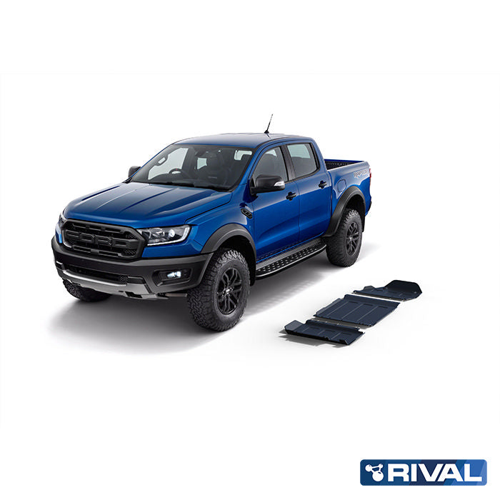 Ford Ranger Raptor (2019) RIVAL 4x4 skid plate – underbody protection close-up view