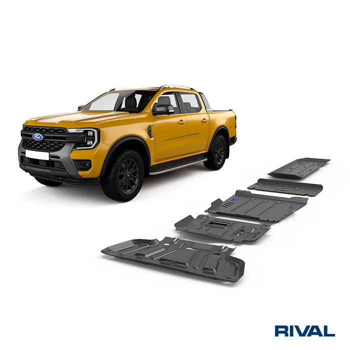 Ford Ranger (2022) RIVAL 4x4 skid plate – underbody protection close-up view