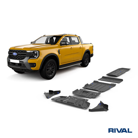 Ford Ranger (2022) RIVAL 4x4 skid plate – underbody protection close-up view