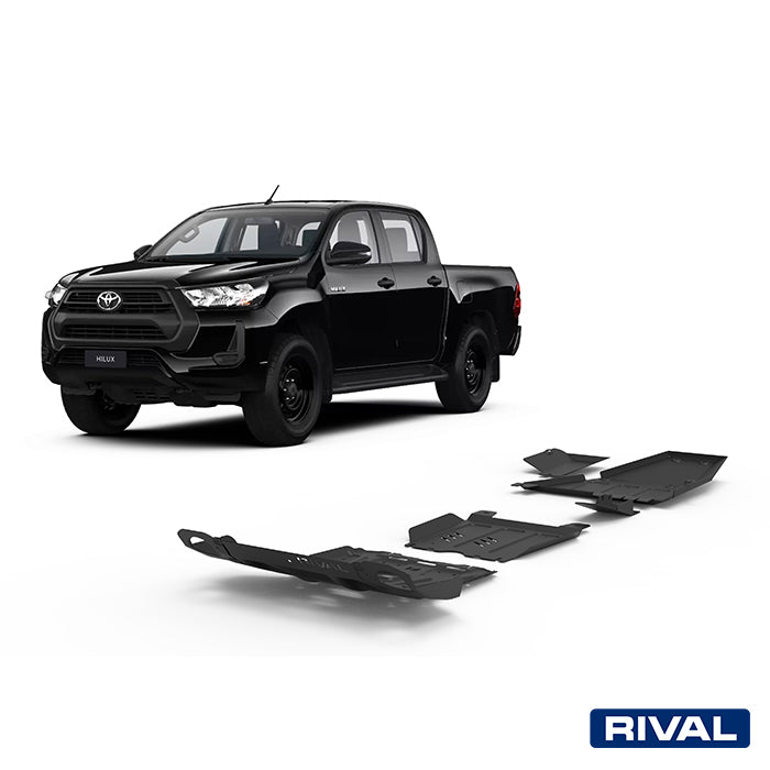 Toyota Hilux Revo RIVAL 4x4 skid plate – underbody protection close-up view