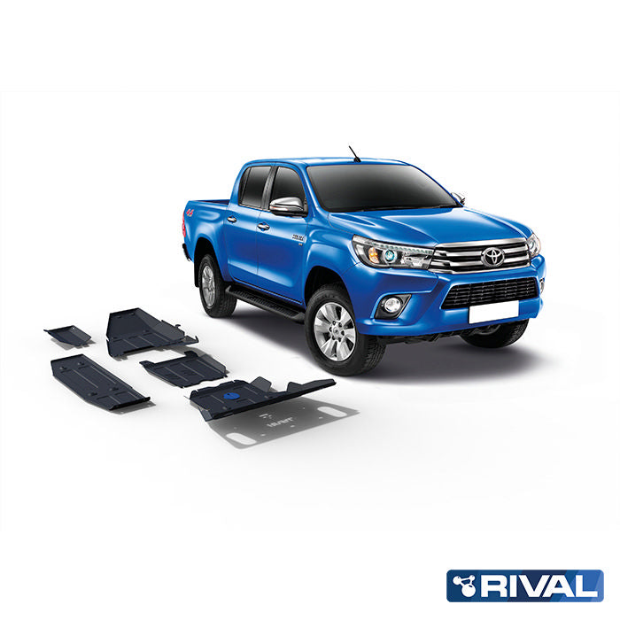 Toyota Hilux Revo RIVAL 4x4 skid plate – underbody protection close-up view