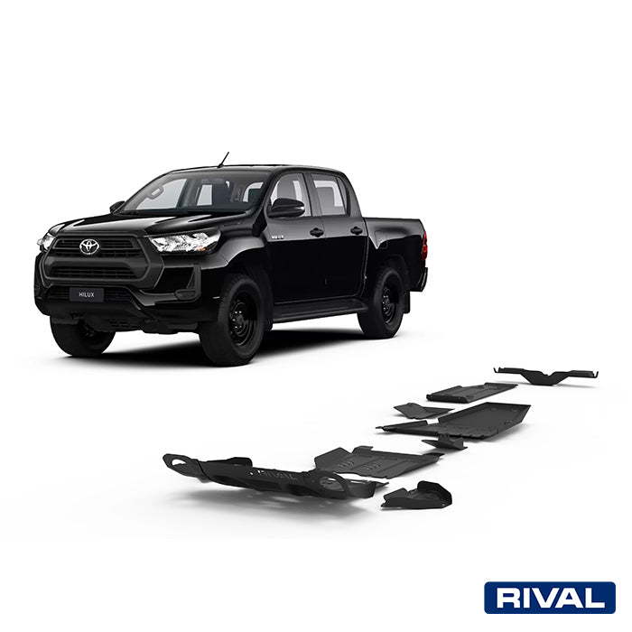 Toyota Hilux Revo RIVAL 4x4 skid plate – underbody protection close-up view