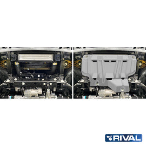 Ford Ranger (2022) RIVAL 4x4 radiator skid plate – underbody protection installed view