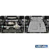 Ford Ranger Raptor (2022) RIVAL 4x4 engine skid plate – underbody protection installed view