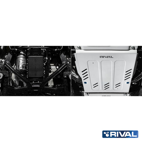 Ford Ranger Raptor (2022) RIVAL 4x4 gearbox skid plate – underbody protection installed view