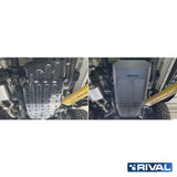 Ford Ranger Raptor (2022) RIVAL 4x4 fuel tank skid plate – underbody protection installed view