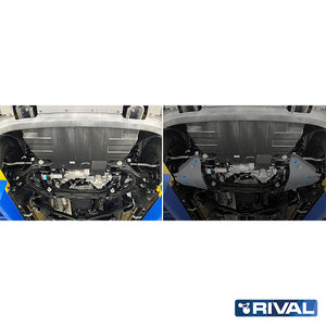 Ford Ranger (2022) RIVAL 4x4 skid plate – underbody protection installed view