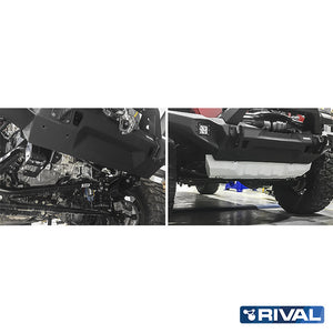 Jeep Wrangler – Steering Rods RIVAL 4x4 steering skid plate – underbody protection installed view