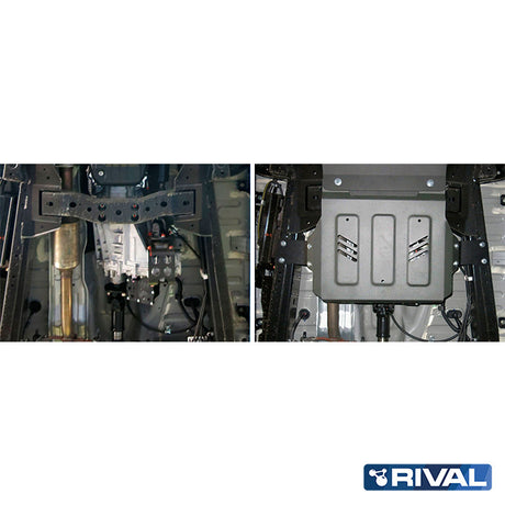 Mitsubishi L200 MQ / MR – Transfer Case RIVAL 4x4 transfer case skid plate – underbody protection installed view