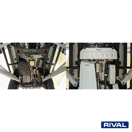 INEOS Grenadier – Transfer Case RIVAL 4x4 transfer case skid plate – underbody protection installed view